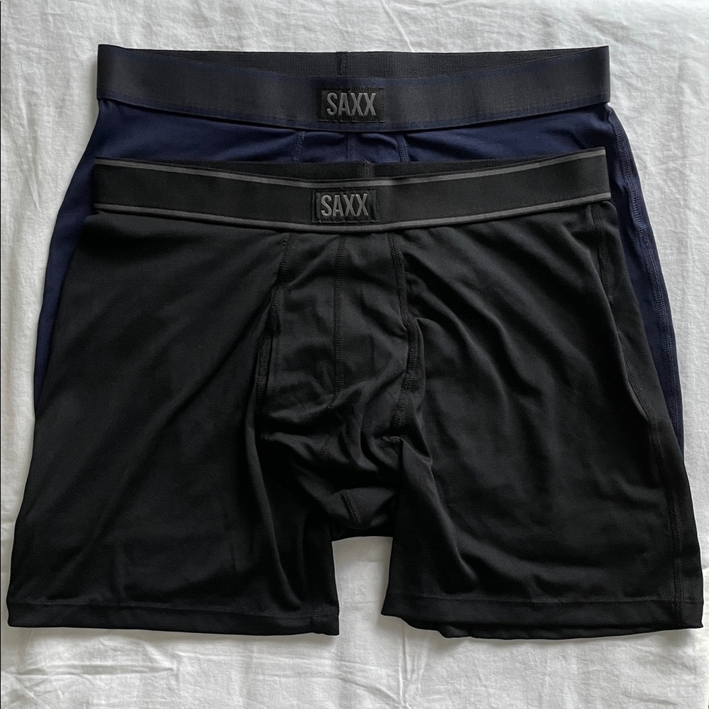 SAXX Men's Boxer Briefs in Black and Dark Blue - (2) New - No tags